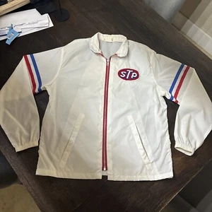 Vintage 70s STP Oil Don-Jac Striped Racing Full-Zip Windbreaker Jacket Medium - Picture 1 of 17