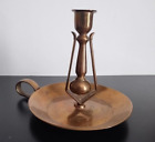 Vintage Brass Gimbal Candle Holder Chamber Stick Nautical Swivel Table 5'' tall 