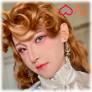 Realistic Silicone Mask Headwear Female Face Masks for Crossdresser Drag Queen - Bild 1 von 32