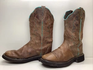 Justin Gypsy DAMENSTIEFEL COWBOY ECKIGE SPITZE BRAUN GRÖSSE 10 B - Bild 1 von 10