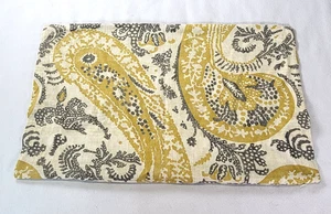 Pottery Barn Lendenkissenbezug Paisleymuster 16 x 26 Leinen Baumwolle gelb grau - Bild 1 von 9