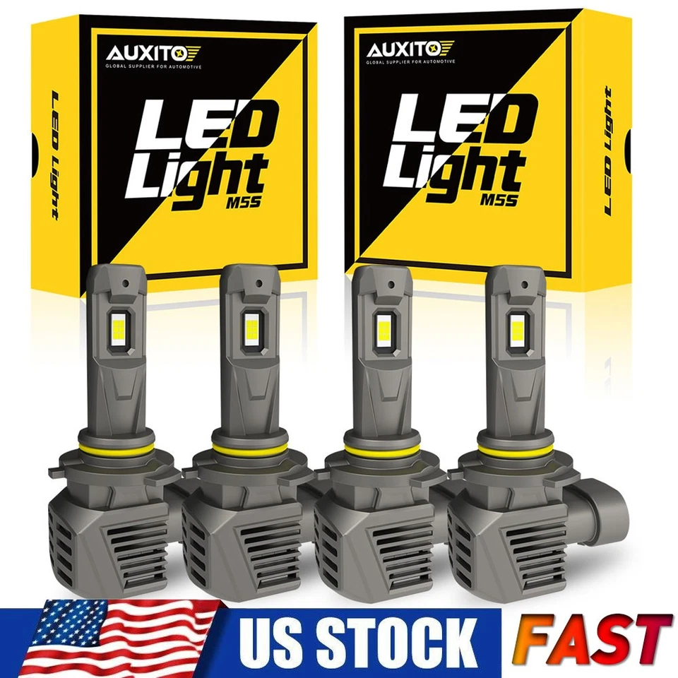 4x Kit de bombillas de faros LED CANBUS 9006 9005 súper blancas 88000LM haz alto bajo EXZ Foto 1 de 4