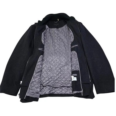 Calvin Klein Men Wool Blend Charcoal Gray Full Zip Winter Jacket Coat Size L - Image 1 of 4