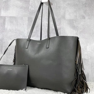 Saint Laurent Shopper Tasche Fransen Leder Grau in Top Zustand Auth - Bild 1 von 10