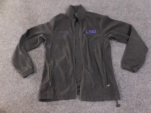 LSU Tigers Jacket Womens Small Gray NCAA College Fleece Full Zip Embroidered - Picture 1 of 13