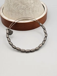 Alex and Ani "Indus " Midnight Silver Black Beaded Bangle Bracelet ✨️ - Picture 1 of 6