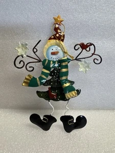 Sweet Rustic Metal Painted Snowman Christmas Ornament Tree Star Snowflake Boots - Picture 1 of 2