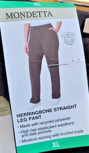 Mondetta Damen Hose gerades Bein Fischgrät braun Gr. XL NEU - Bild 1 von 8