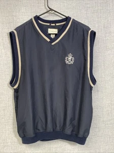 Cutter & Buck Mens Large Blue Sweater Vest Vintage Golf Club Large Polyester - Picture 1 of 11