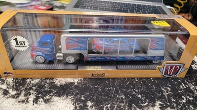 READ M2 AUTO HAULERS 1956 FORD C-500 COE TRUCK / 1949 MERCURY CUSTOM Blue Flame - Image 1 of 4