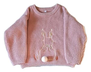 Osterhasen Pullover - 2T Kleinkind 24 Monate EU 92 - rosa - mit Schwanz - Bild 1 von 8