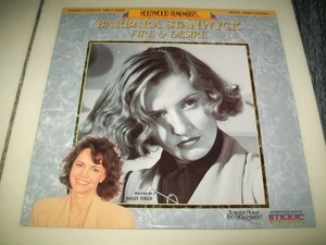 HOLLYWOOD REMEMBERS...BARBARA STANWYCK: FIRE & DESIRE Laserdisc LD VERY RARE! - Picture 1 of 1