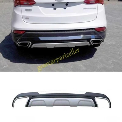 Protector de tablero de parachoques placa de deslizamiento trasero negro plateado para Hyundai Santa Fe 13-2016 Foto 1 de 2