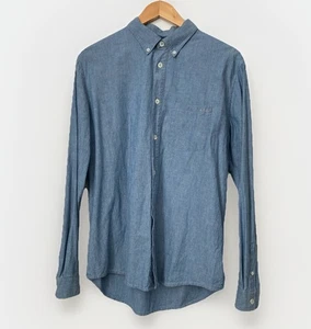 APC Light Blue Chambray Long Sleeve Button Down Shirt Mens Size Medium - Picture 1 of 5