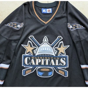 Washington Capitals 90s STARTER Trikot XL schwarz Dome 3rd alt NHL Hockey Vintage - Bild 1 von 6
