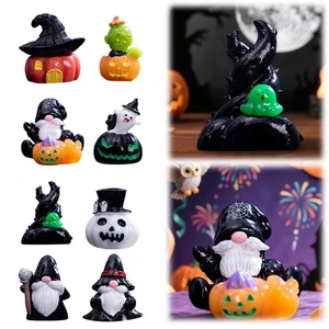 Decoraciones de Halloween Bruja Calabaza Resina Escritorio Ornamento Mini Artesanía para - Imagen 1 de 48