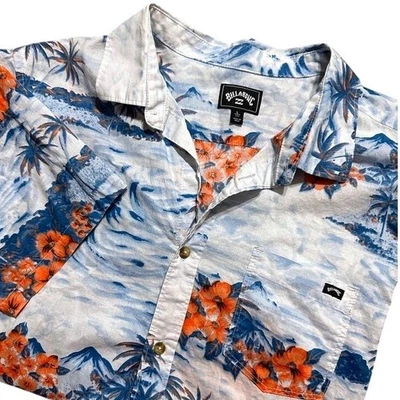Мужская гавайская рубашка для серфинга Billabong большой тропический хлопок пляж с коротким рукавом - Изображение 1 из 4