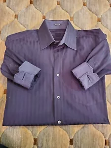 Camisa de vestir Bugatchi para hombre manga larga - a rayas - estampado de puño abatible - talla S - Imagen 1 de 6