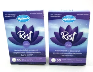 Hyland's Rest Homeopathic Sleep Aid 2-PACK 50 tablets each NEW - Picture 1 of 2