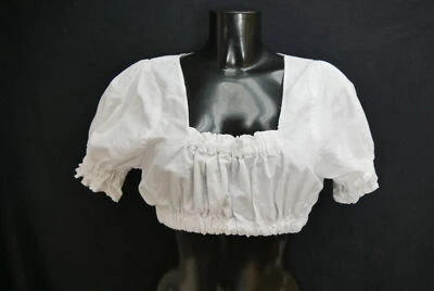 Gr.38 Dirndlbluse weiß Bluse für Dirndl Bongossi Trade Baumwolle Rüschen B11722 - Bild 1 von 4