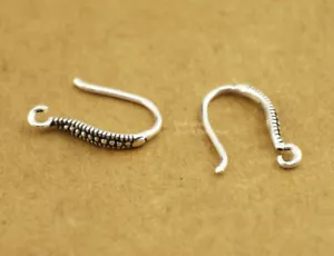 Pendientes de plata esterlina oxidada alambre de oreja gancho francés conector hágalo usted mismo A1974 - Imagen 1 de 4