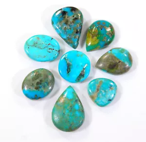 8 Pcs Natural Arizona Turquoise Mix Shape Cabochon Gemstone 78.00 Carat DK=17 - Picture 1 of 6