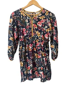 Zara Girls Floral Dress Size 11-12 Long Sleeve Mini Short Casual Church Swing - Picture 1 of 7