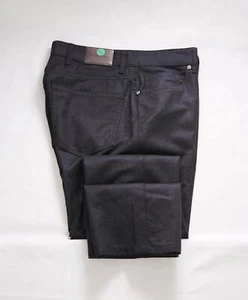 ERMENEGILDO ZEGNA - Gray Flanel WOOL Suede Logo Tag 5-Pocket Pants- 32W - Picture 1 of 8