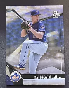 Tarjeta de béisbol Bowman Platinum 2021 Matthew Allan Ice Foil Mets de Nueva York - Imagen 1 de 2