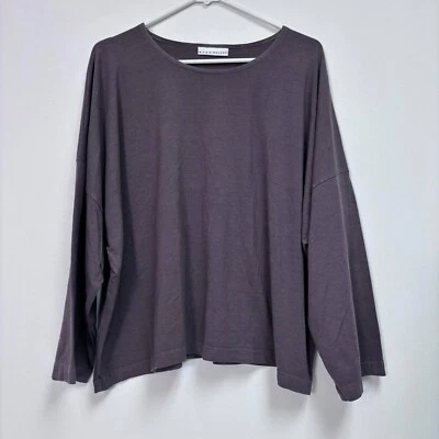 Top Bryn Walker Mujer Mezcla Bambú Manga Dolman Cuadrado Púrpura Elastizado Mediano Foto 1 de 4