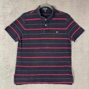 Polo Ralph Lauren Shirt Boys L Blue Stripe Embroidered Flag Short Sleeve Large - Picture 1 of 12