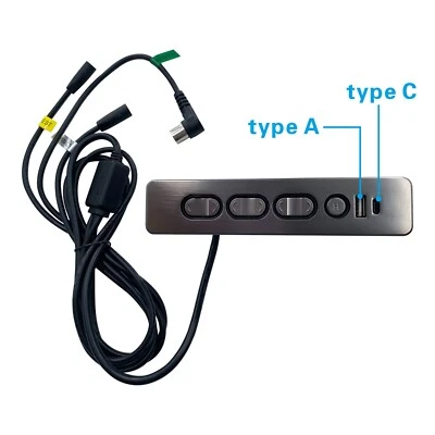 Sofá eléctrico reclinable 7 botones 5 pines macho 2 pines hembra interruptor con puerto USB A C Foto 1 de 4