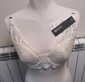 BNWT Hotmilk Maternity + Nursing Warrior Plunge Ivory Bra 36FF UK Magnetic Clips - Picture 1 of 7