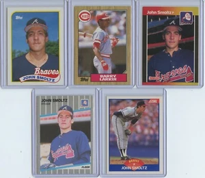 1980's Hall of Famer Rookie 5 Card Lot Inc. John Smoltz (x4), Barry Larkin - Bild 1 von 2