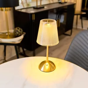Gold LED Touch Lampe USB Wiederaufladbar 3 Lichteinstellungen Restaurant Stimmungsbeleuchtung - Bild 1 von 8