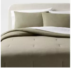 Threshold Jersey Comforter Set, Green, King - Picture 1 of 4