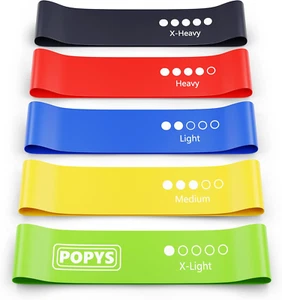 POPYS Set 5 Fitnessbänder - Resistance Bands - Theraband - Fitnessband - Widerst - Bild 1 von 7