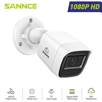 SANNCE 1x HD 1080P Exterior 2MP Video CCTV Cámara de Seguridad Inteligente IR Visión Nocturna Foto 1 de 4
