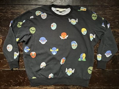 Sudadera Stella McCartney Negra Algodón ROBOT HEADS SPACE Jersey Xs S 36 Foto 1 de 4
