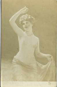Topless Nude " Estella " Salon De Paris RPPC