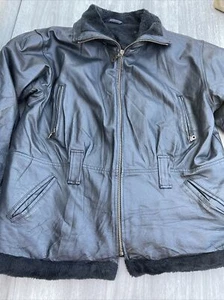 Wilda Genuine Leather Jacket Womens Size 2XL XXL Black Lined Full Zip Winter - Picture 1 of 12
