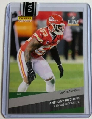 2020 Panini Instant CHIEFS Super Bowl LV - GREEN SP - ANTHONY HITCHENS #3/5 Made - Image 1 of 2