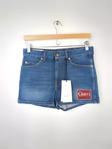 SS2020 NWT GUCCI Women's Sz 22 XS Denim Shorts Logo 583978 XDA6N $639 - Picture 1 of 12