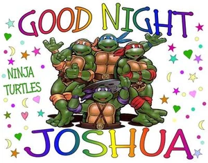FUNDA DE ALMOHADA PERSONALIZADA DE TORTUGAS NINJA ""BUENAS NOCHES"" CUALQUIER NOMBRE súper suave - Imagen 1 de 4