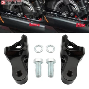 Rear Lowering Blocks 1" Kit For Harley Touring Road King Electra Glide 2009-2024 - Picture 1 of 8