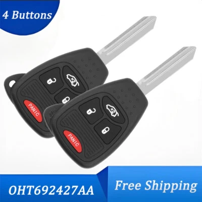 2pcs For 2008 2009 2010 2011 2012 Jeep Liberty /Patriot /Wrangler Remote Key Fob Foto 1 de 4
