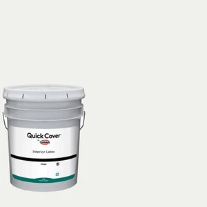 Quick Cover Interior Latex Paint Flat White 5 Gallon Covers 1500-2000 Sq. Ft. - Picture 1 of 7