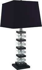 Milton Greens Stars A31133BKT-S Raiden Modern Glass Table Lamp, Black 