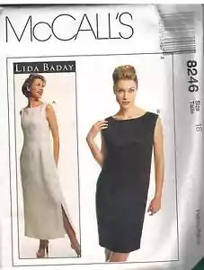 8246 McCalls SEWING Pattern Misses LIDA BADAY Semi Fitted Lined Dress UNCUT OOP - Picture 1 of 2
