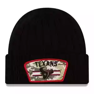 Houston Texans New Era Beanie - Salute To Service Cuffed Knit Hat - Black - Picture 1 of 3